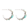 Emile Blue Turquoise Sterling Hoop Earrings - Barse Jewelry