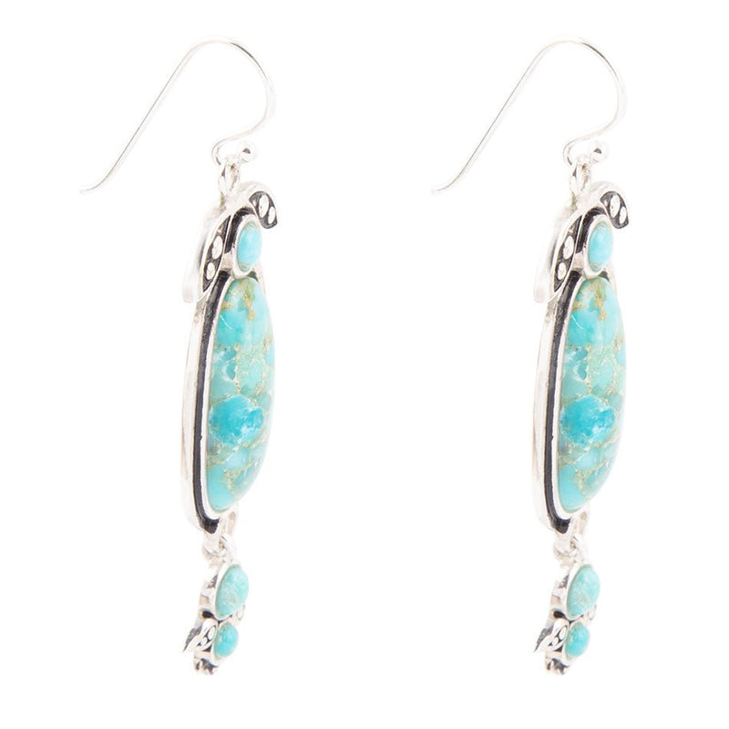 Emile Blue Turquoise Sterling Silver Dangle Earrings - Barse Jewelry