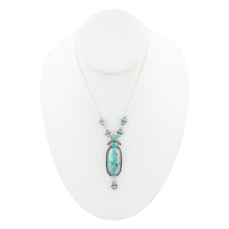 Emile Sterling Silver and Blue Turquoise Pendant Necklace - Barse Jewelry