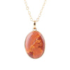 Enchanted Salmon Jasper Golden Pendant Necklace - Barse Jewelry