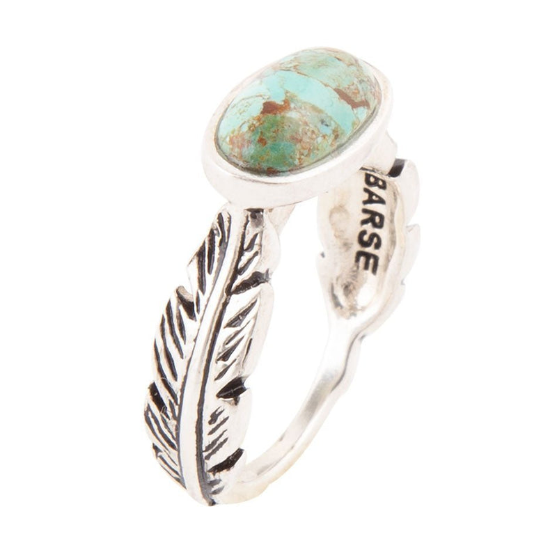 Feather Sterling Silver and Blue Turquoise Ring - Barse Jewelry