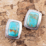 Fiji Isles Blue Turquoise Sterling Silver Clip Earrings - Barse Jewelry