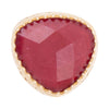 Filigreed Merlot Red Quarrtz Golden Statement Ring - Barse Jewelry