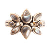 Floral Blue Abalone Golden Bronze Ring - Barse Jewelry