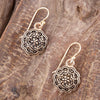 Flourished Golden Bronze Drop Earrings - Barse Jewelry