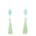 Frill Seeker Green Tassel and Sterling Silver Earrings - Barse Jewelry