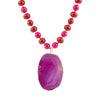 Fuchsia Sunset Purple Agate Pendant Necklace - Barse Jewelry