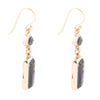 Geo Blue Abalone Golden Drop Earrings - Barse Jewelry