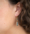 Geo Blue Abalone Golden Drop Earrings - Barse Jewelry