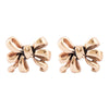 Gifted Golden Bow Post Earrings - Barse Jewelry