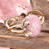 Gifted Pink RhodoniteGolden Bow Cuff Bracelet - Barse Jewelry