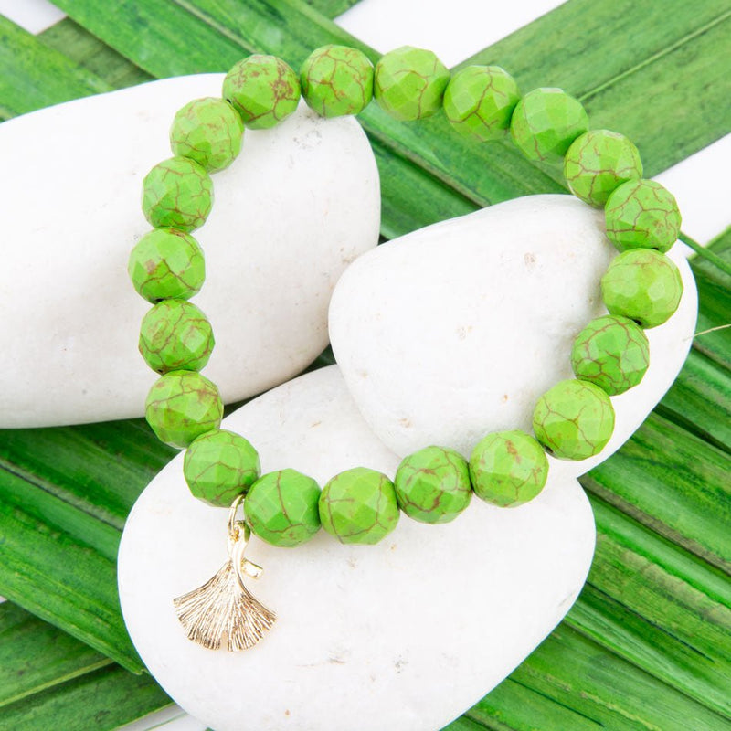 Gingko Green Bracelet - Barse Jewelry