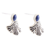 Ginko Blue Lapis and Sterling Silver Stud Earrings - Barse Jewelry