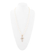 Golden Bronze Chain and White Pearl Pendant Necklaces - Barse Jewelry