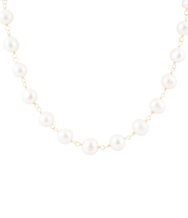 Golden Chain and White Pearl Necklaces - Barse Jewelry