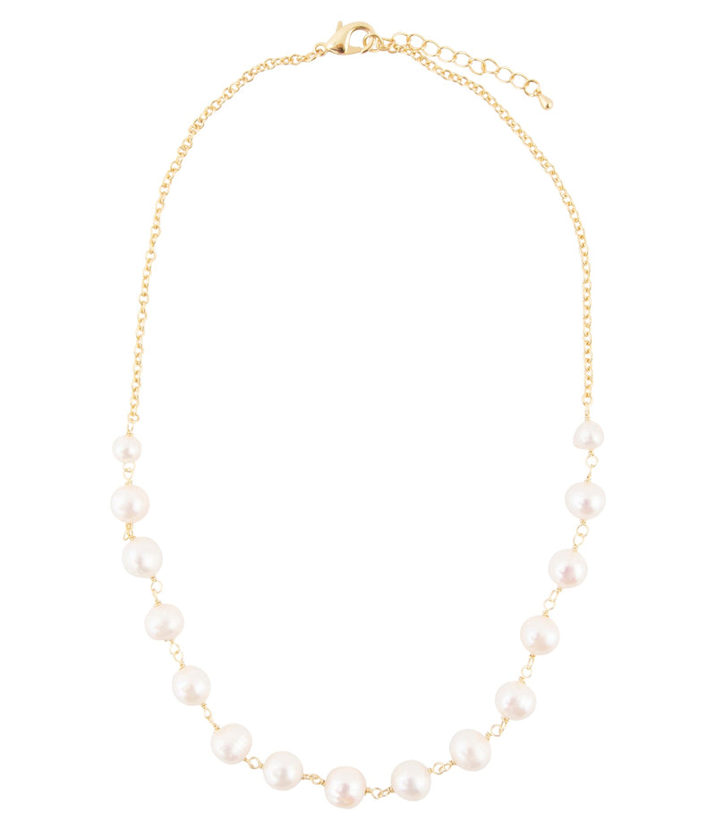 Golden Chain and White Pearl Necklaces - Barse Jewelry