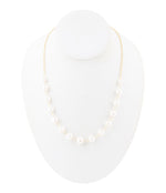 Golden Chain and White Pearl Necklaces - Barse Jewelry