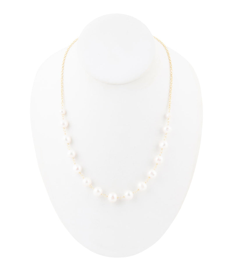 Golden Chain and White Pearl Necklaces - Barse Jewelry