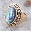 Green Abalone Golden Statement Rings - Barse Jewelry