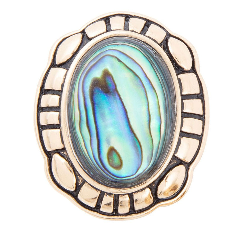 Green Abalone Golden Statement Rings - Barse Jewelry