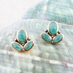 Green Aventurine Golden Studs - Barse Jewelry