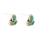 Green Aventurine Golden Studs - Barse Jewelry