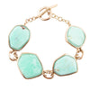 Green Chrysoprase Golden Bronze Toggle Bracelet - Barse Jewelry