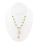 Green Jade Golden Pendant Necklace - Barse Jewelry