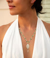 Green Jade Golden Pendant Necklace - Barse Jewelry