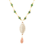 Green Jade Golden Pendant Necklace - Barse Jewelry