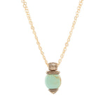 Green Turquoise Double Golden Chain Necklace - Barse Jewelry