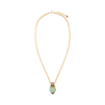 Green Turquoise Double Golden Chain Necklace - Barse Jewelry