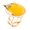 Honey Bee Yellow Agate Golden Ring - Barse Jewelry