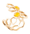 Honeycomb Yellow Agate Golden Ring - Barse Jewelry