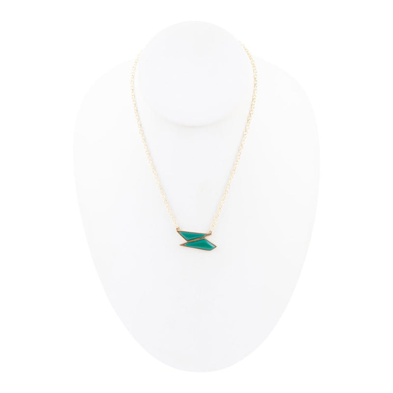Ice Green Onyx and Golden Bronze Pendant Necklace - Barse Jewelry