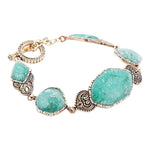 Ikkat Green Chrysocolla Golden Link Bracelet - Barse Jewelry