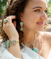 Imara Blue Turquoise and Golden Statement Earrings - Barse Jewelry