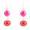 Jade Fuchsia Sunset Red Golden Drop Earrings - Barse Jewelry