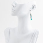 Line Blue Turquoise Sterling Silver Drop Earrings - Barse Jewelry