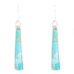 Line Blue Turquoise Sterling Silver Drop Earrings - Barse Jewelry