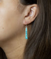 Line Blue Turquoise Sterling Silver Drop Earrings - Barse Jewelry