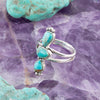 Linear Triple Stone Blue Turquoise and Sterling Silver Ring - Barse Jewelry