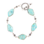 Linked Blue Turquoise and Sterling Bracelet - Barse Jewelry