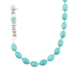 Linked Sterling Blue Turquoise Nugget Necklace - Barse Jewelry