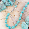 Linked Sterling Blue Turquoise Nugget Necklace - Barse Jewelry