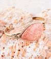 Lucent Orange Sponge Coral Cuff Golden Bracelet - Barse Jewelry