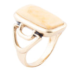 Luster Yellow Agate Golden Statement Ring - Barse Jewelry