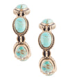 Luxurious Blue Turquoise Golden Hoop Earrings - Barse Jewelry