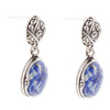 Madrid Blue Lapis Sterling Silver Post Drop Earrings - Barse Jewelry