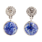 Madrid Blue Lapis Sterling Silver Post Drop Earrings - Barse Jewelry